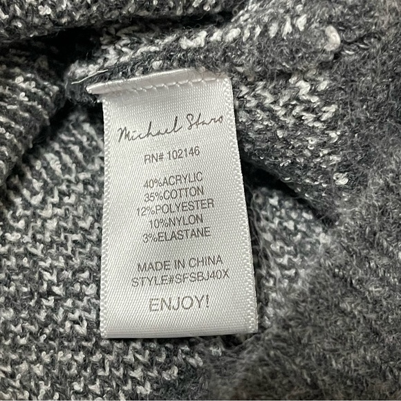 Michael Stars Charcoal Combo Nell Cardigan Zebra Thick Sweater Size 2X - Picture 5 of 10